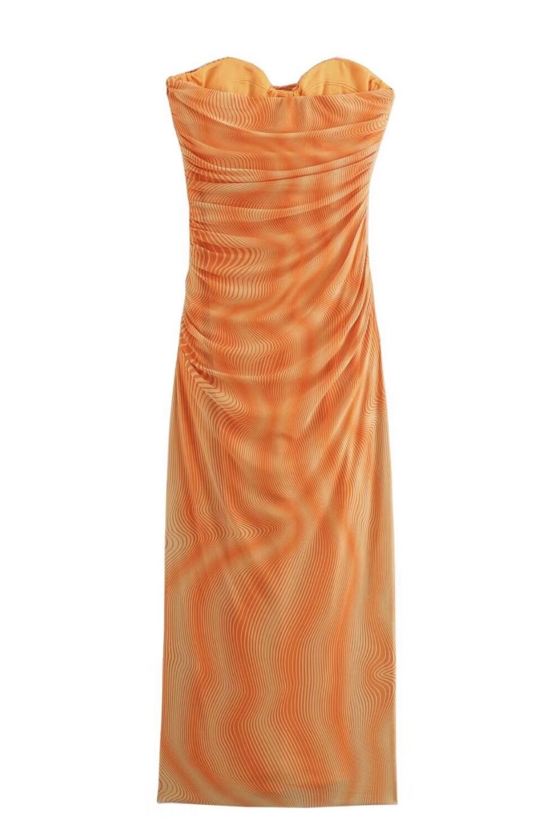 Pleated Printed Tulle Tulle Tulle Dress