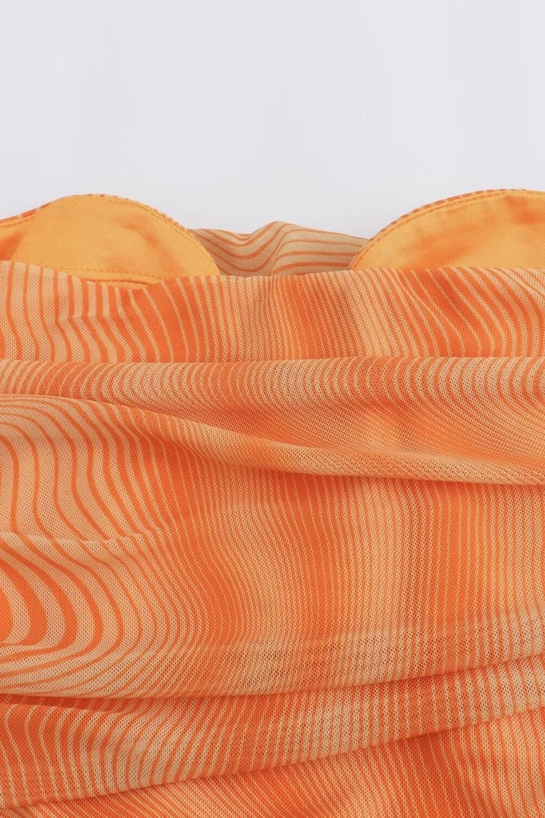 Pleated Printed Tulle Tulle Tulle Dress