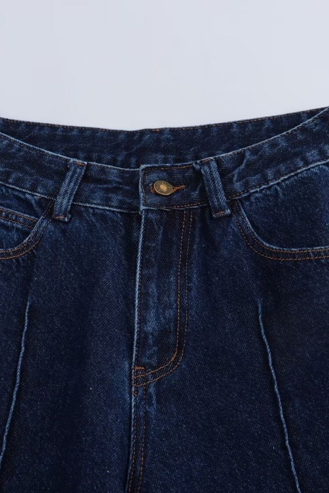 High Waist Ankle Length Wide Leg Casual Denim Pants