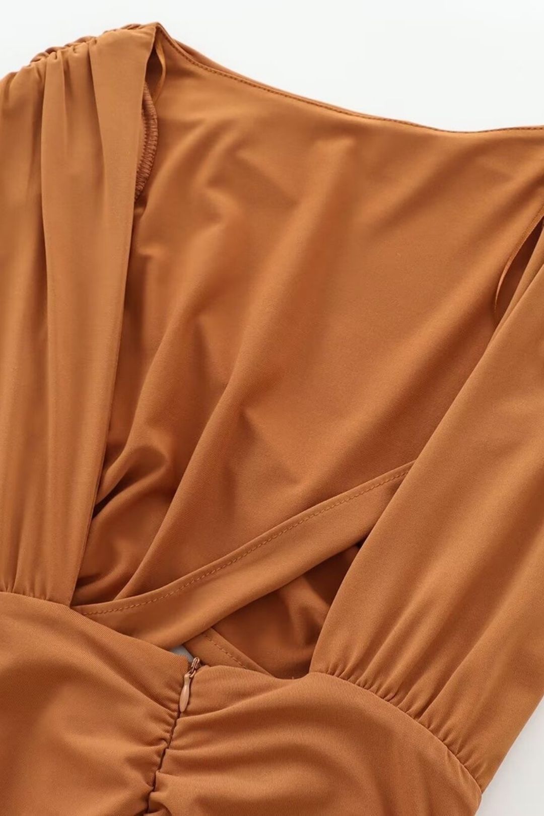 Pleated Short Sleeve Slim Dress