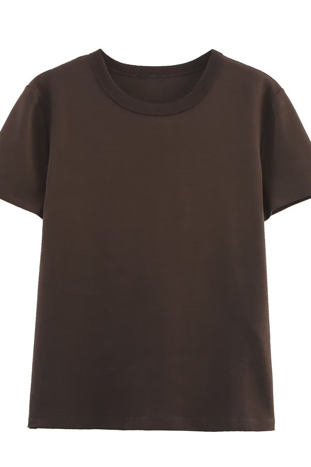 Multi-Color Double-Sided Fabric Slim Short Sleeve Round Neck T-Shirt