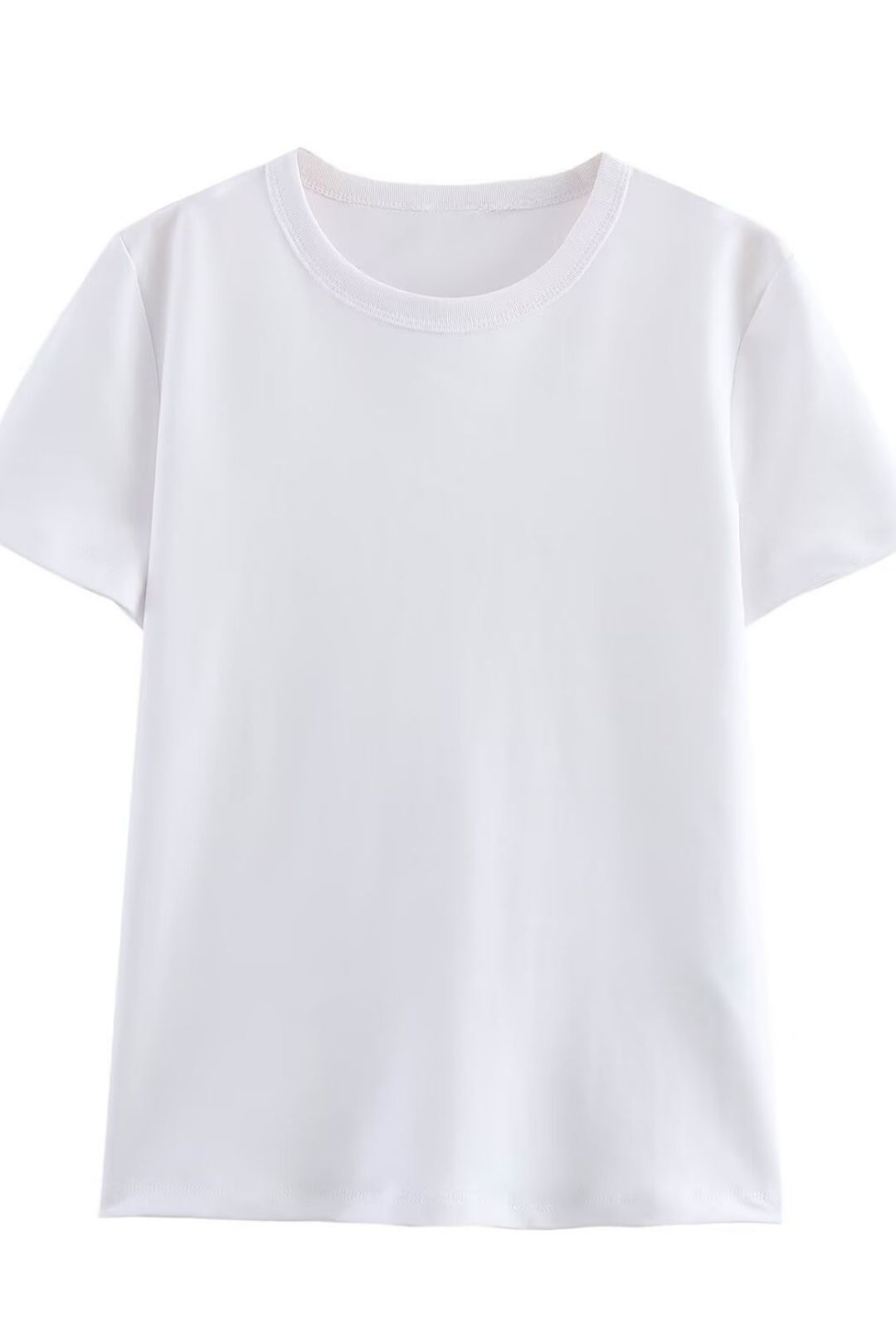 Multi-Color Double-Sided Fabric Slim Short Sleeve Round Neck T-Shirt