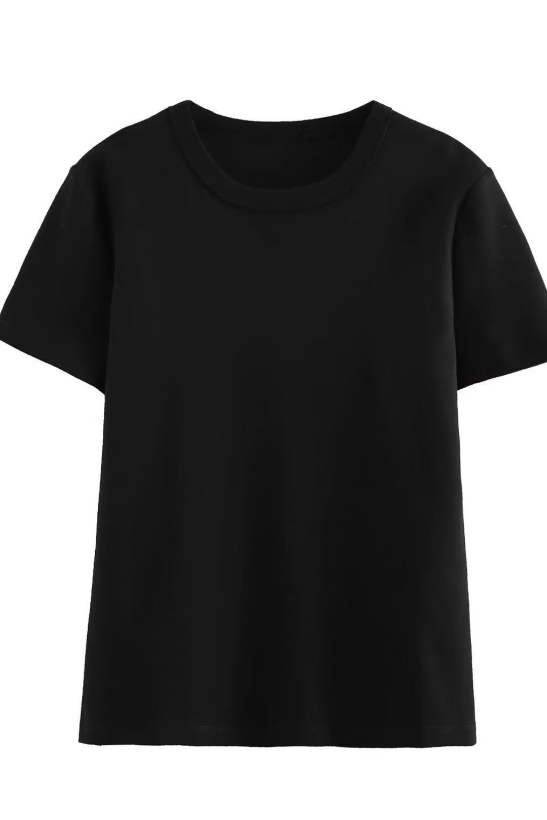 Multi-Color Double-Sided Fabric Slim Short Sleeve Round Neck T-Shirt