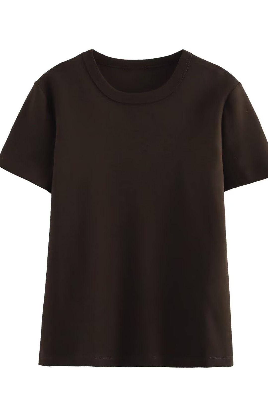 Multi-Color Double-Sided Fabric Slim Short Sleeve Round Neck T-Shirt