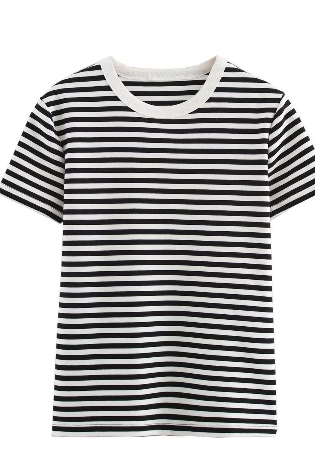 Multi-Color Double-Sided Fabric Slim Short Sleeve Round Neck T-Shirt