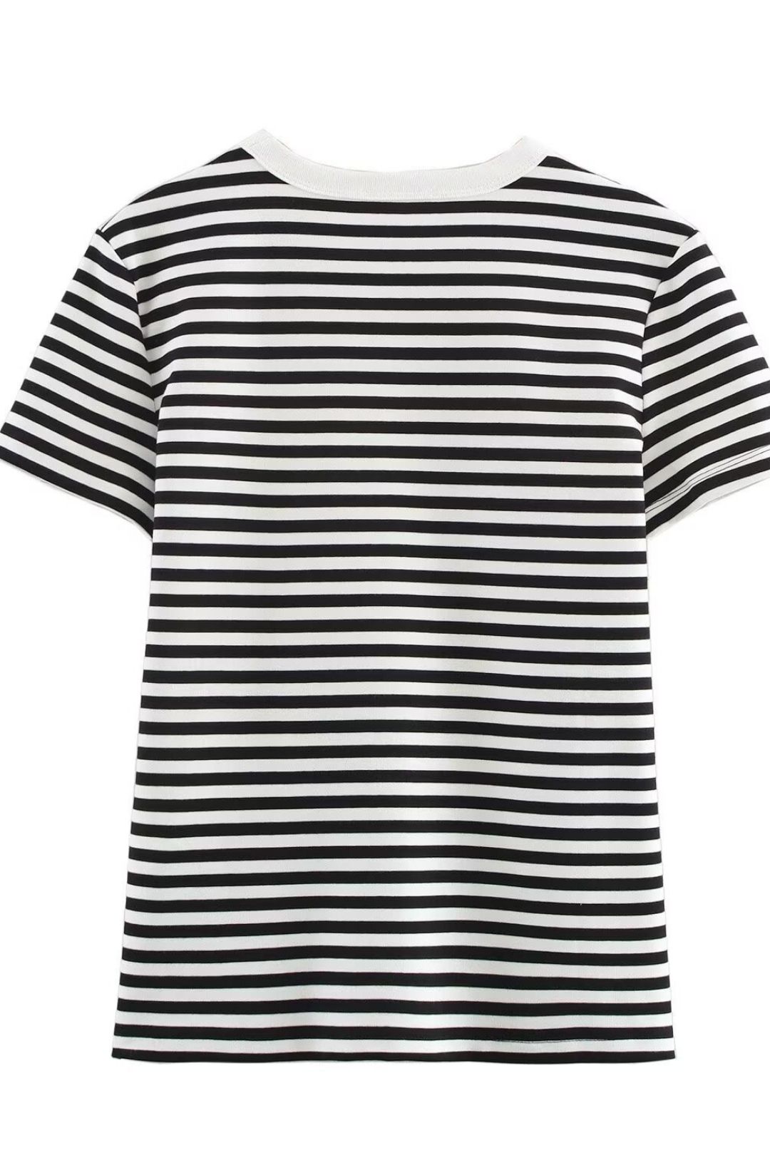 Multi-Color Double-Sided Fabric Slim Short Sleeve Round Neck T-Shirt