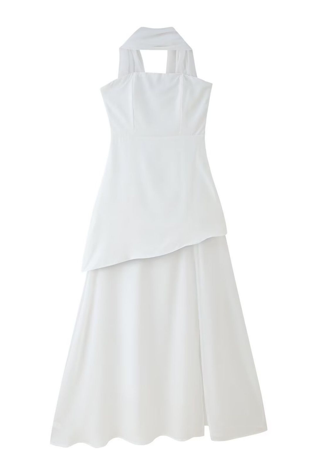 Niche Lace Splicing Design Long Halter Dress