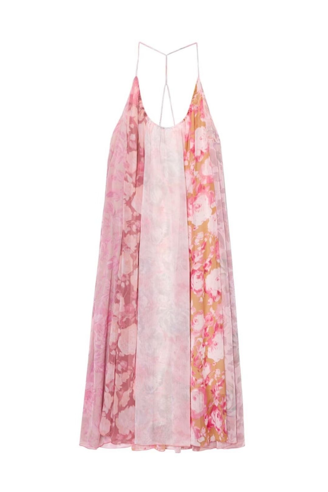 Flower Print Patchwork Dress