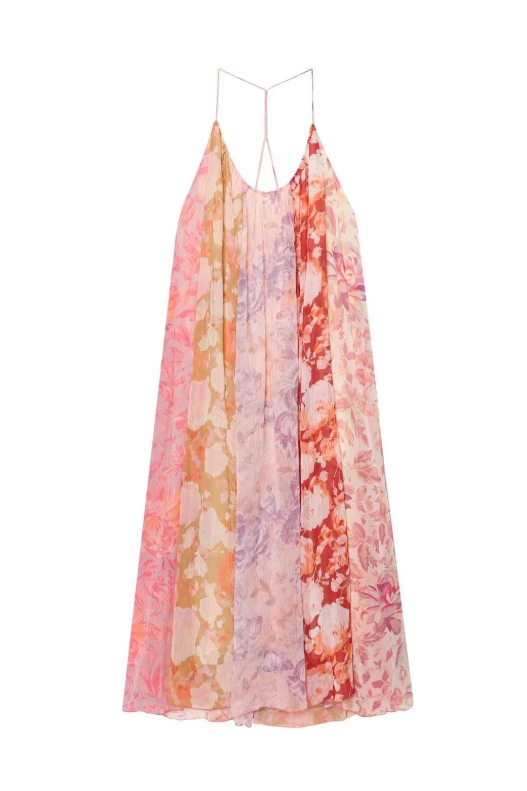 Flower Print Patchwork Dress