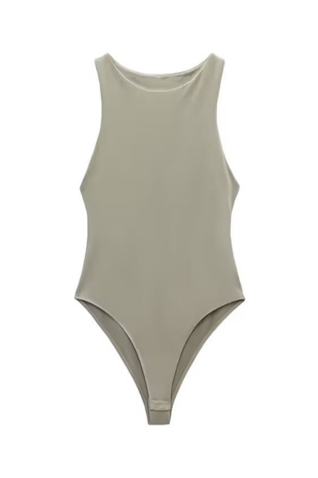 French Slim Fit Halter Collar Bodysuit