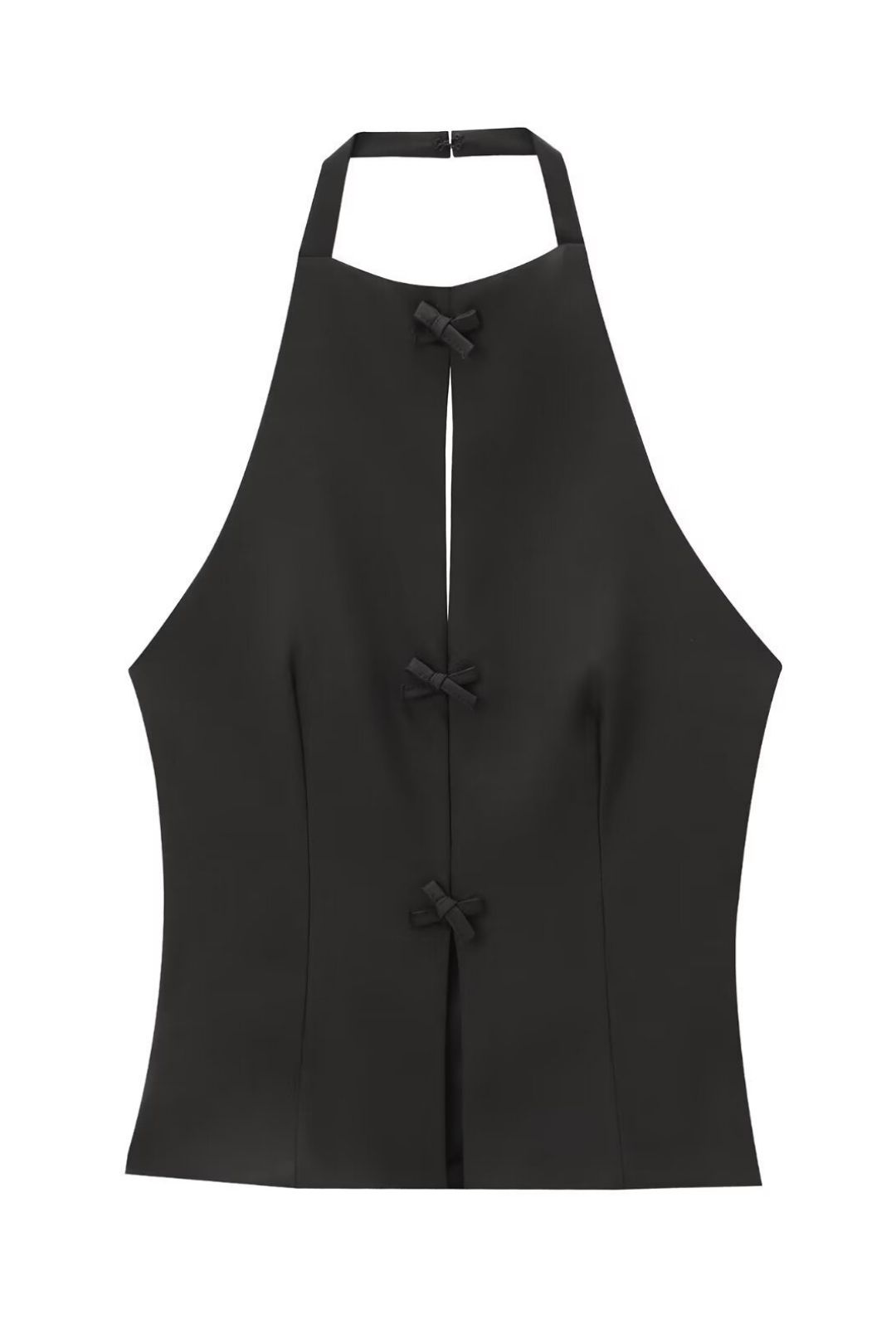 Tie Halter Collar Top And Short Skirt