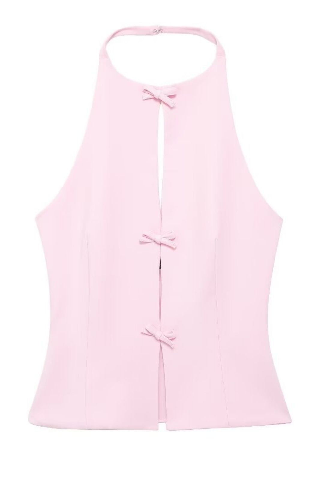 Tie Halter Collar Top And Short Skirt