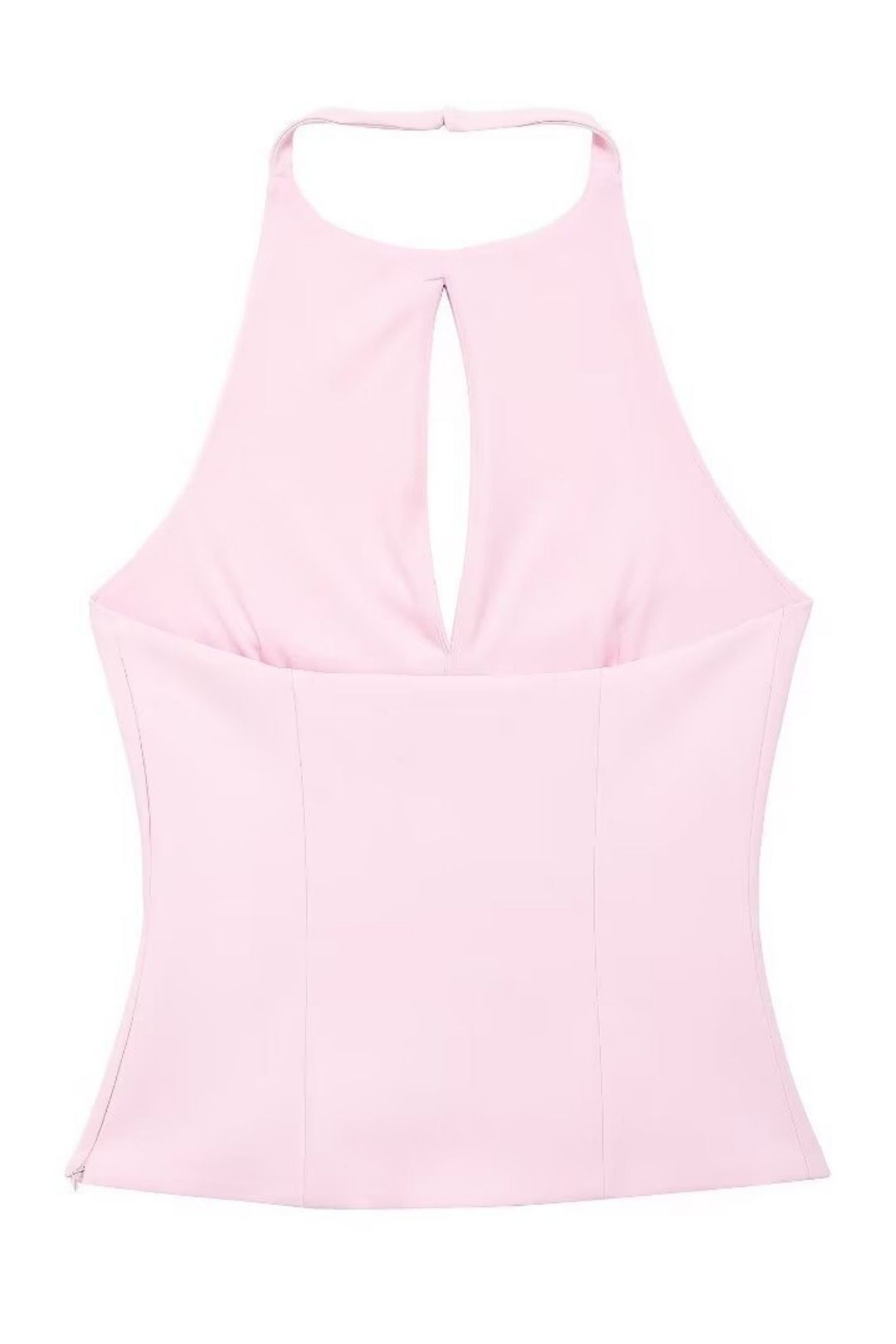 Tie Halter Collar Top And Short Skirt