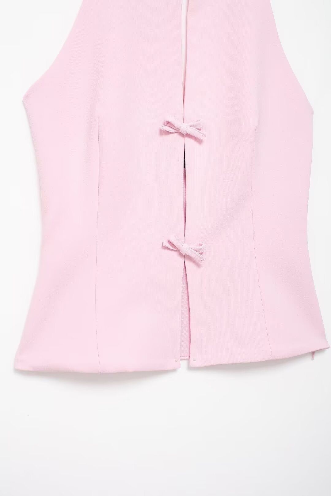 Tie Halter Collar Top And Short Skirt