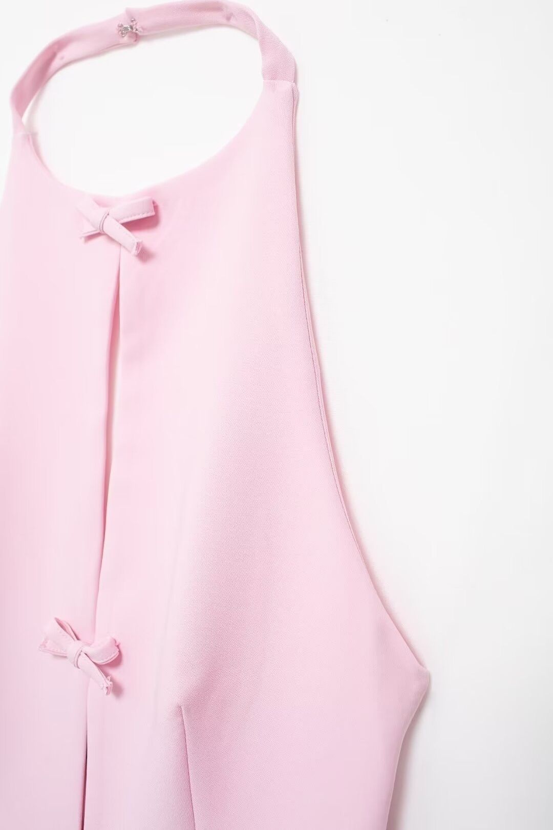 Tie Halter Collar Top And Short Skirt