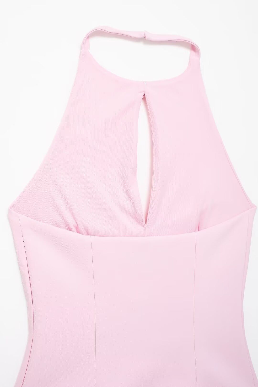 Tie Halter Collar Top And Short Skirt