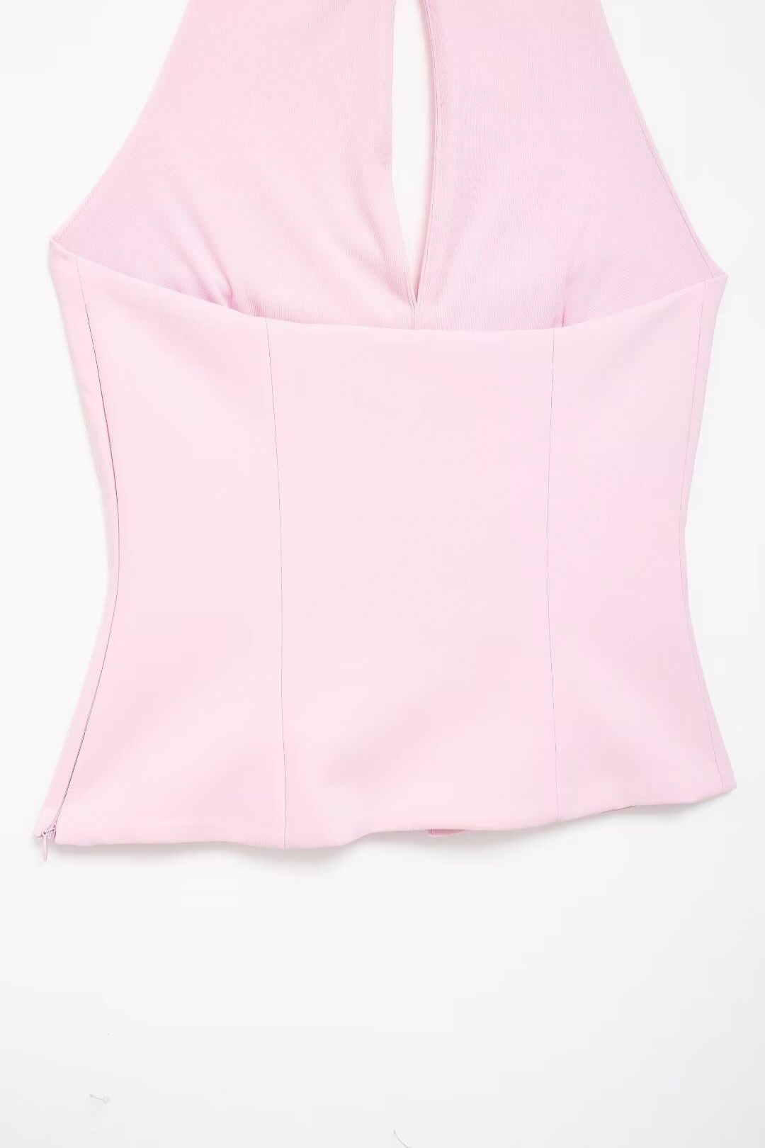 Tie Halter Collar Top And Short Skirt