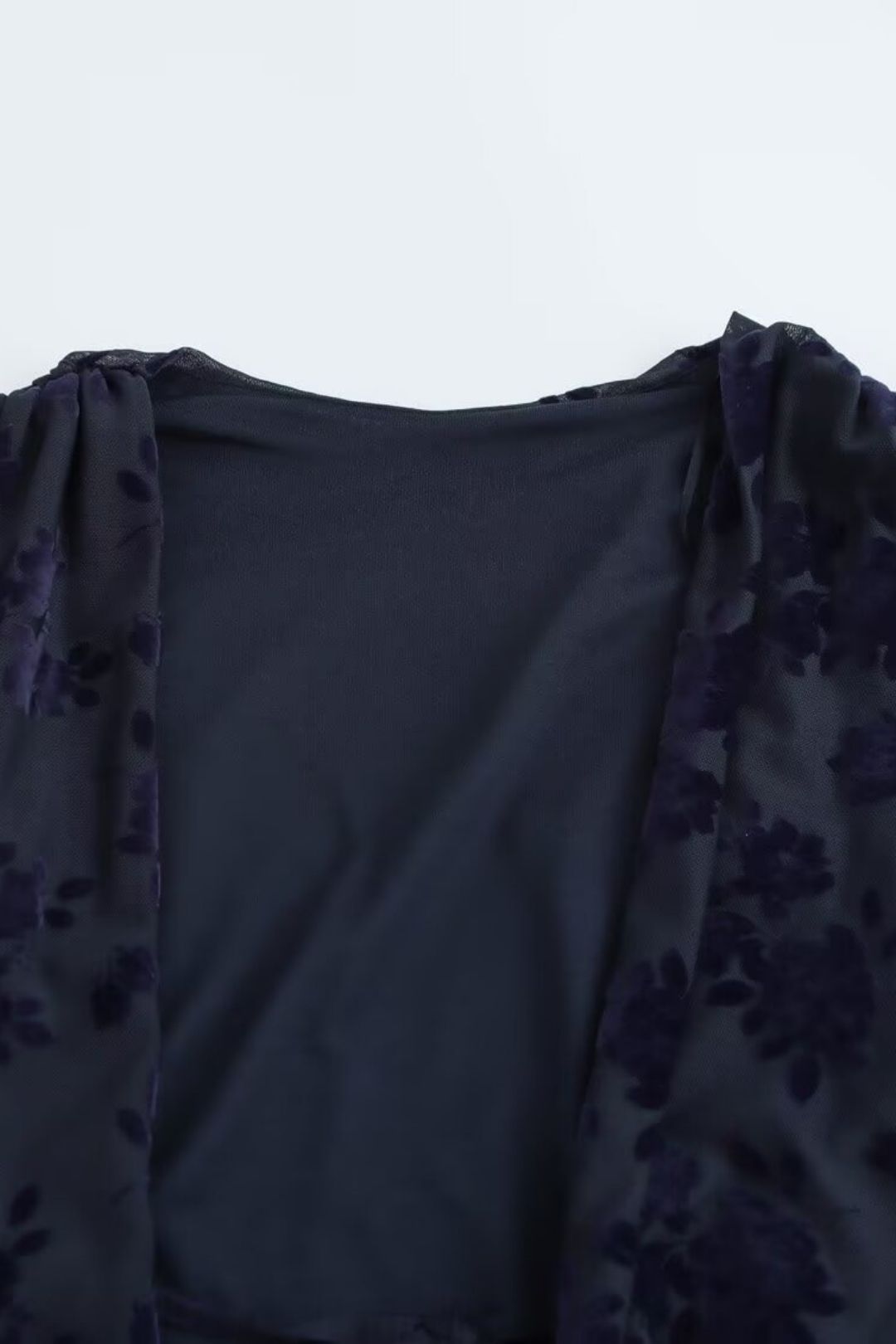 New Backless Flocked Mesh Sleeveless Top  And Midi Skirt