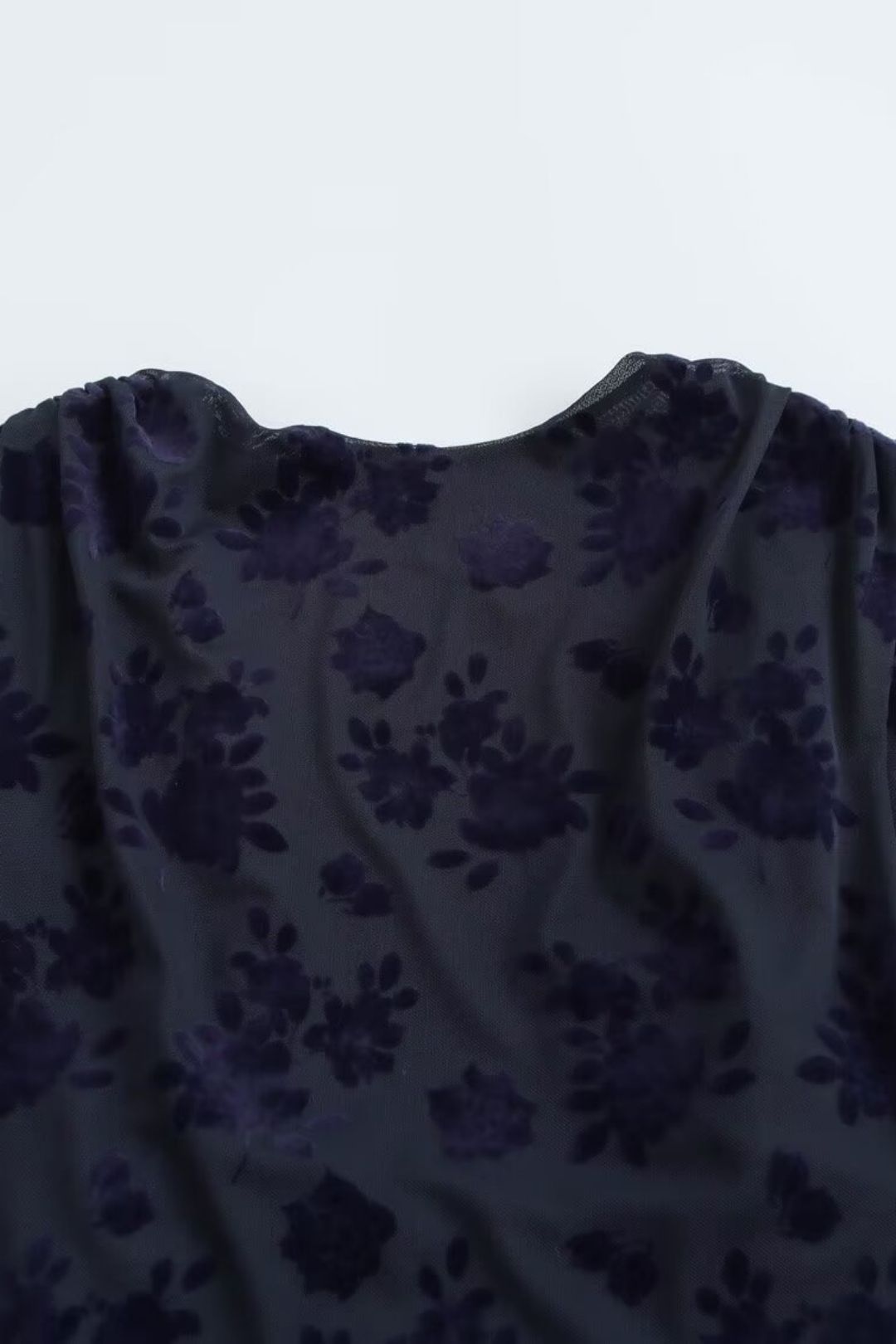 New Backless Flocked Mesh Sleeveless Top  And Midi Skirt