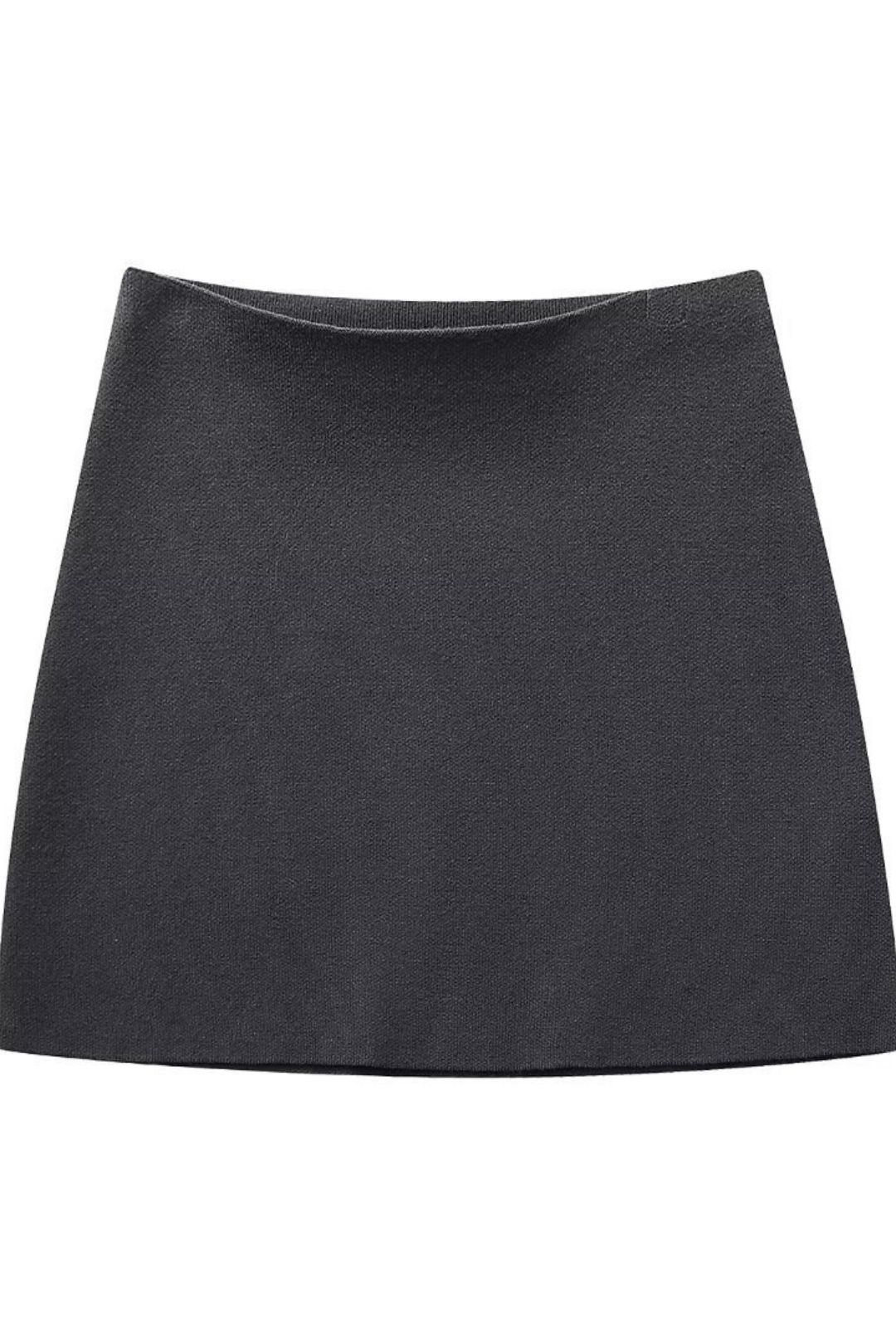 Sleeve Knit Jacket Mini Skirt