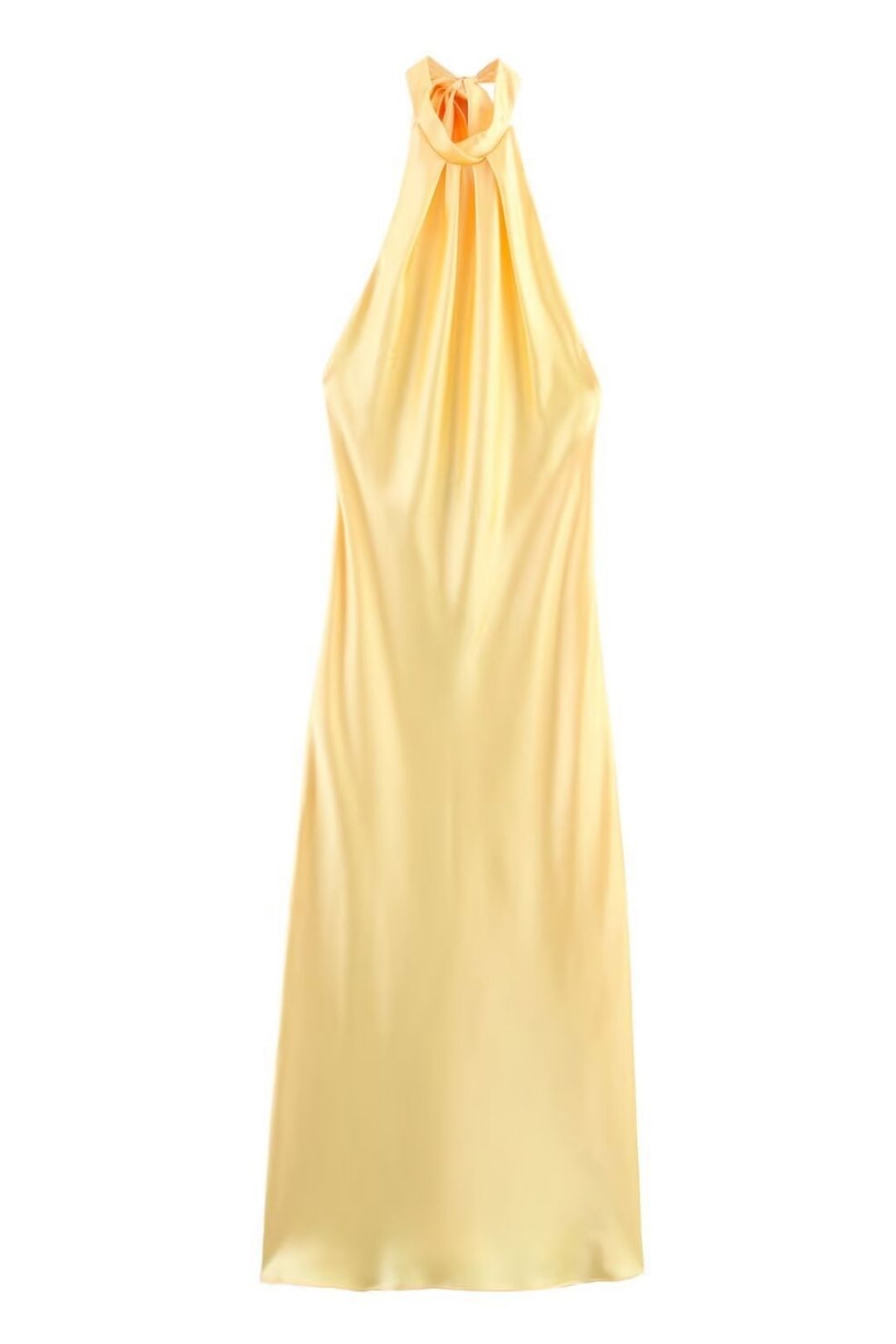 Sleeveless Backless Satin Textured Loose Dress