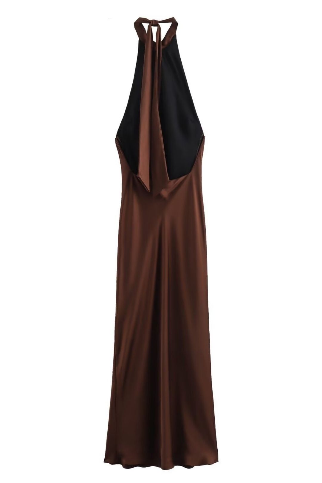 Sleeveless Backless Satin Textured Loose Dress