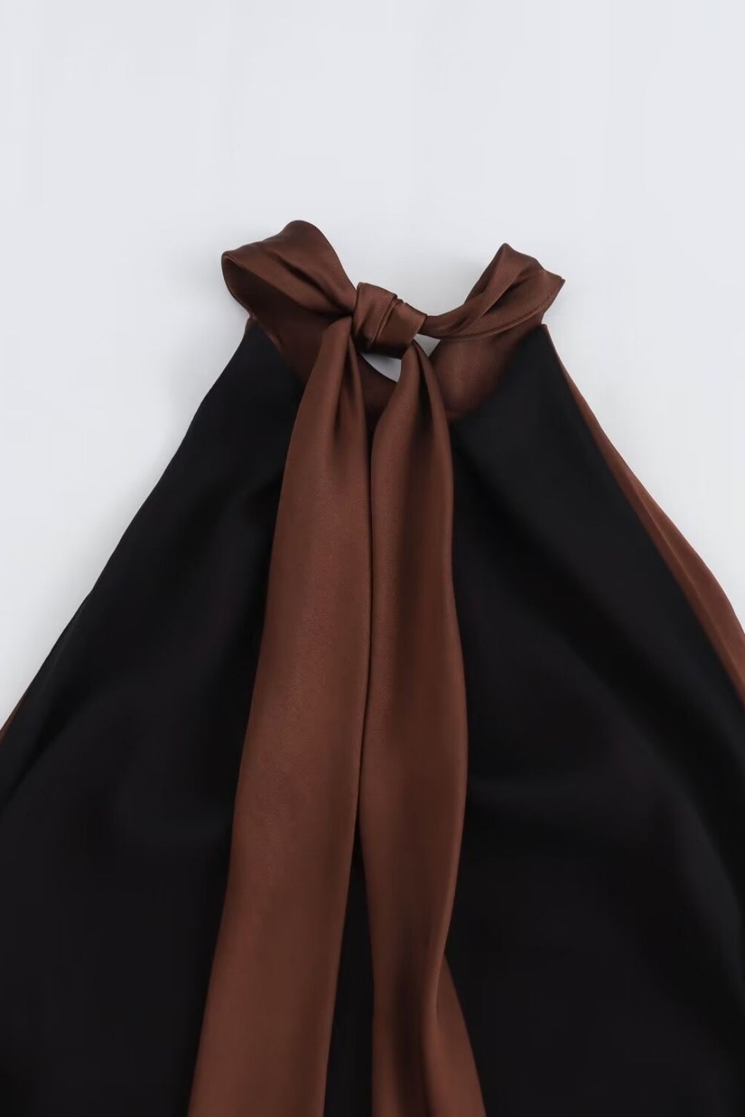 Sleeveless Backless Satin Textured Loose Dress