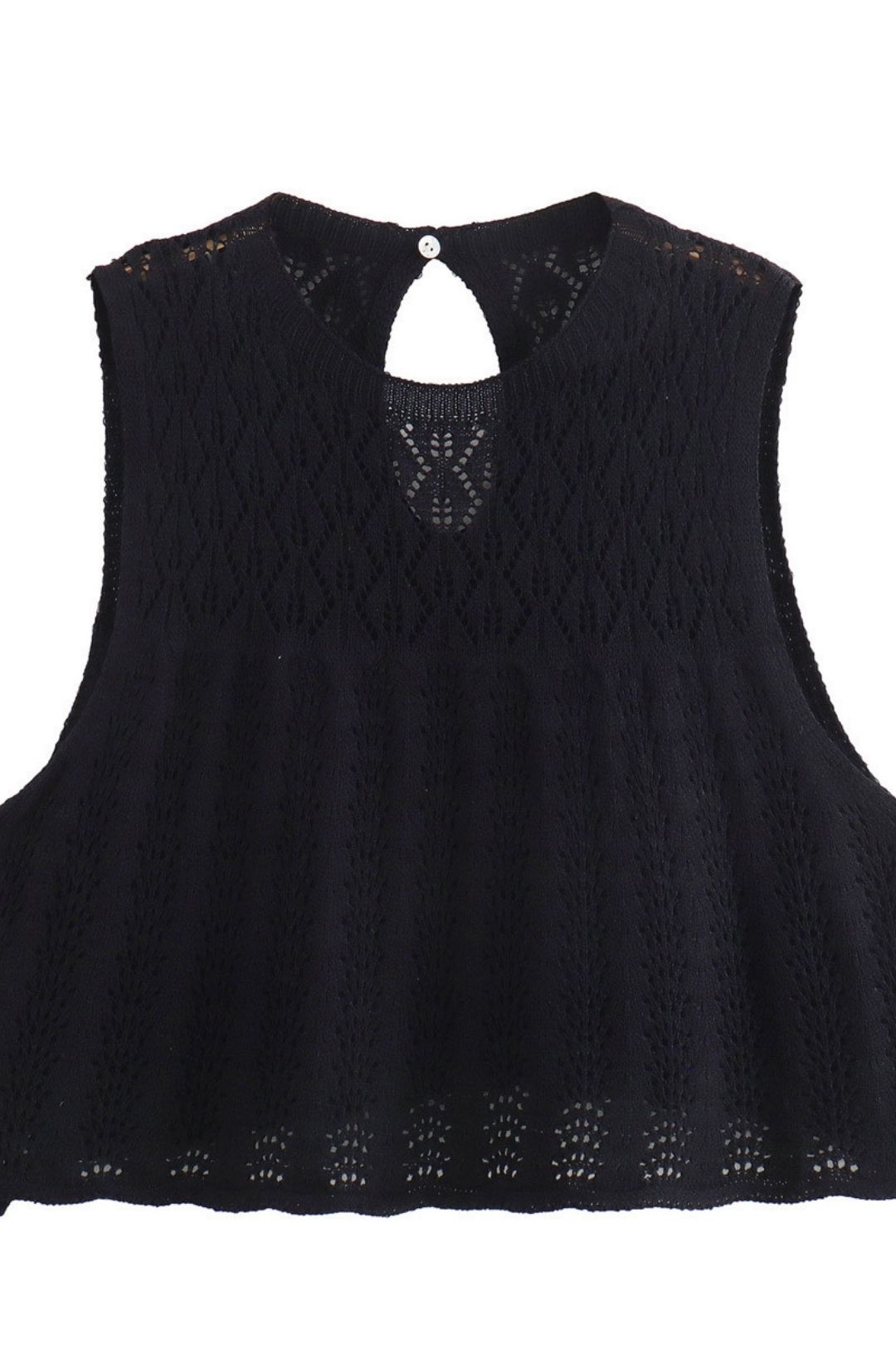 Fabric Sleeveless Knitted Vest Top Dress Set