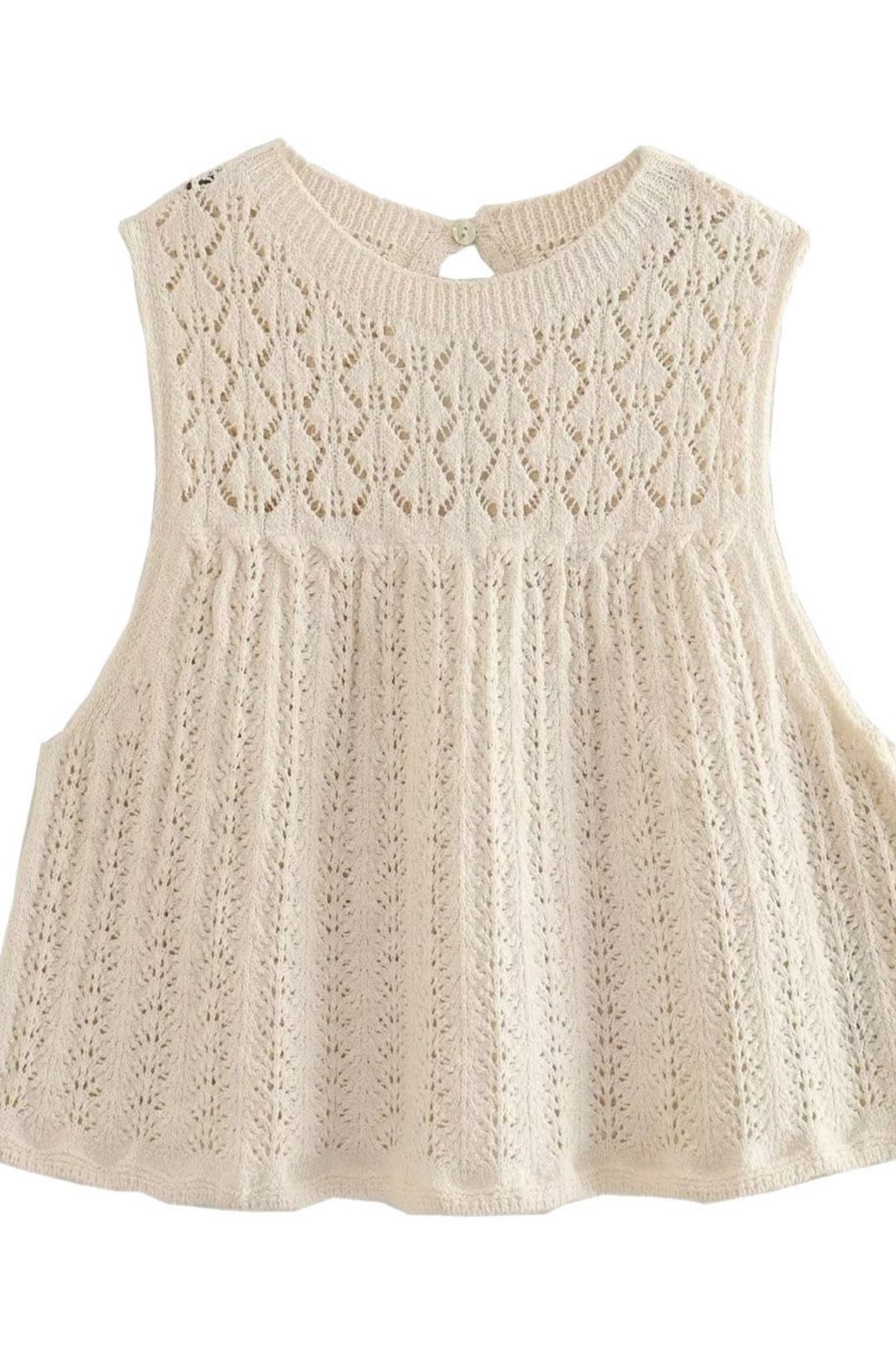 Fabric Sleeveless Knitted Vest Top Dress Set