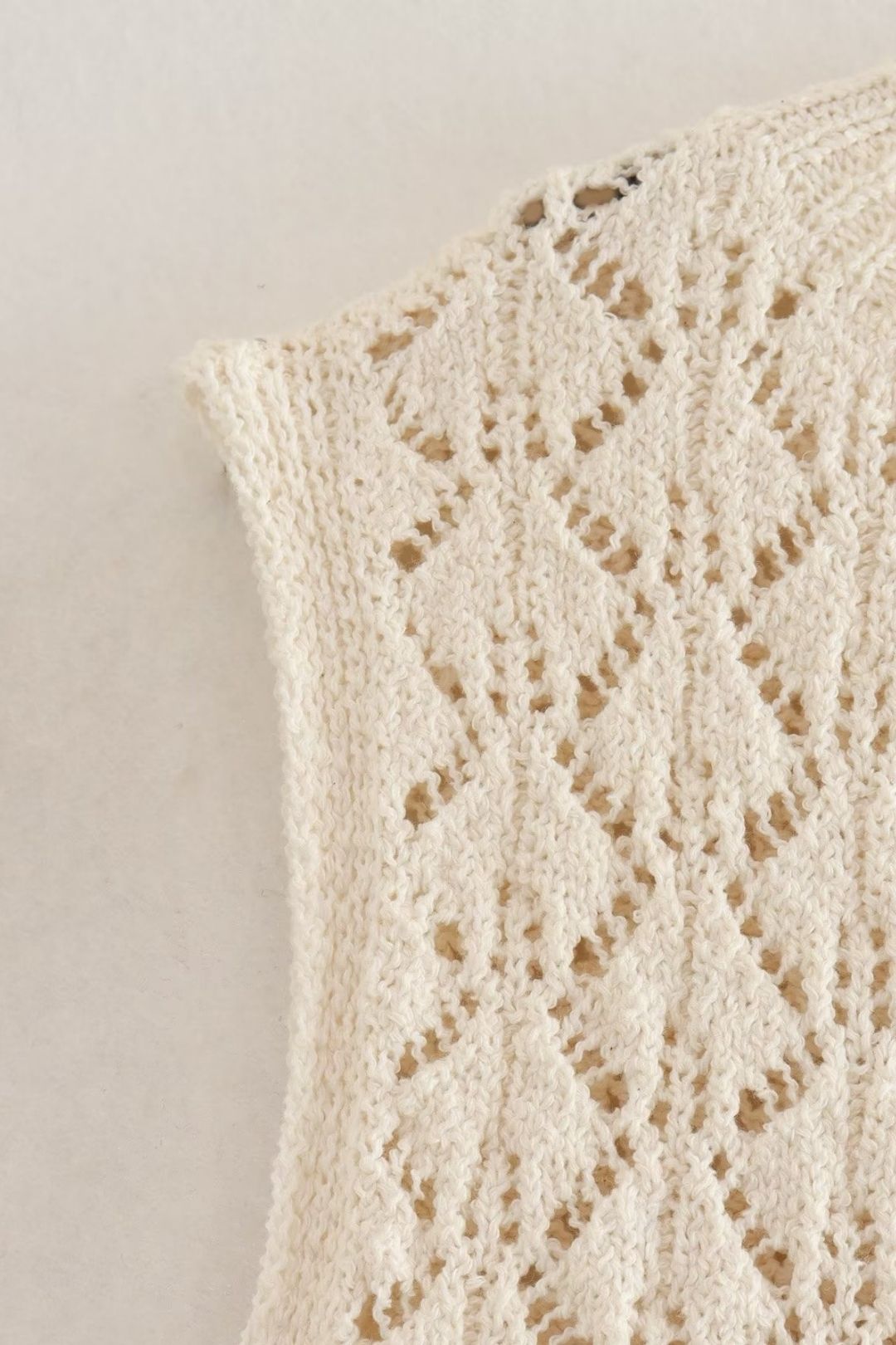 Fabric Sleeveless Knitted Vest Top Dress Set