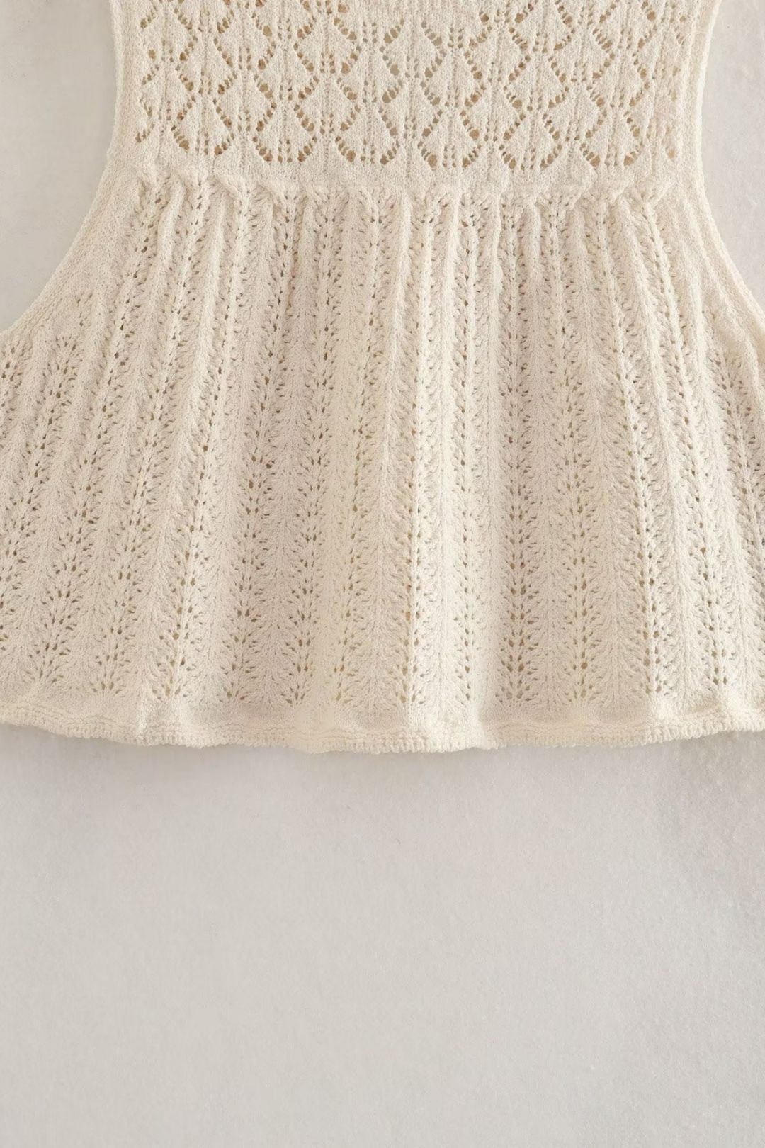 Fabric Sleeveless Knitted Vest Top Dress Set