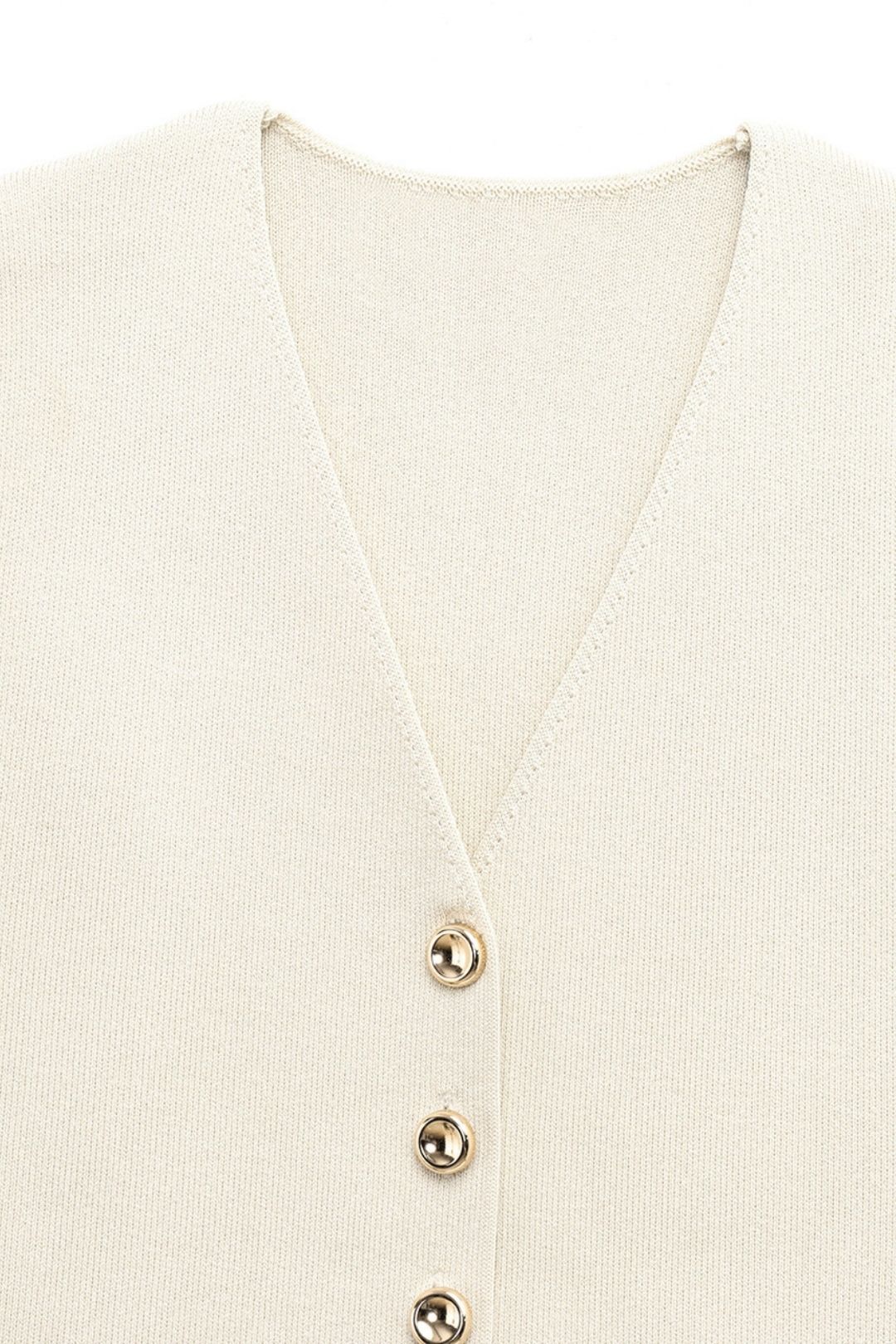 Button Knitted Vest Skirt