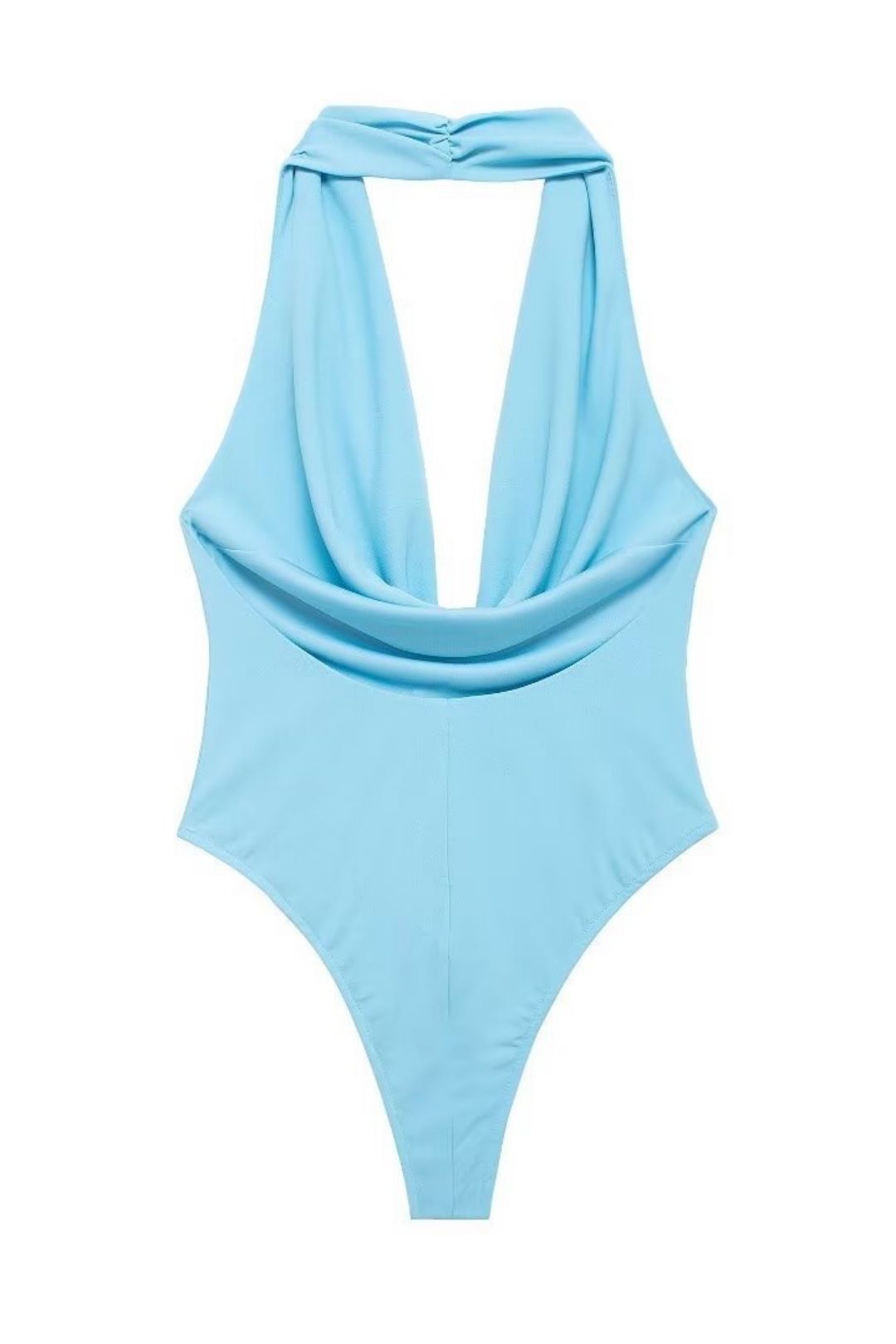 Pleated Halter Neck Bodysuit Skirt