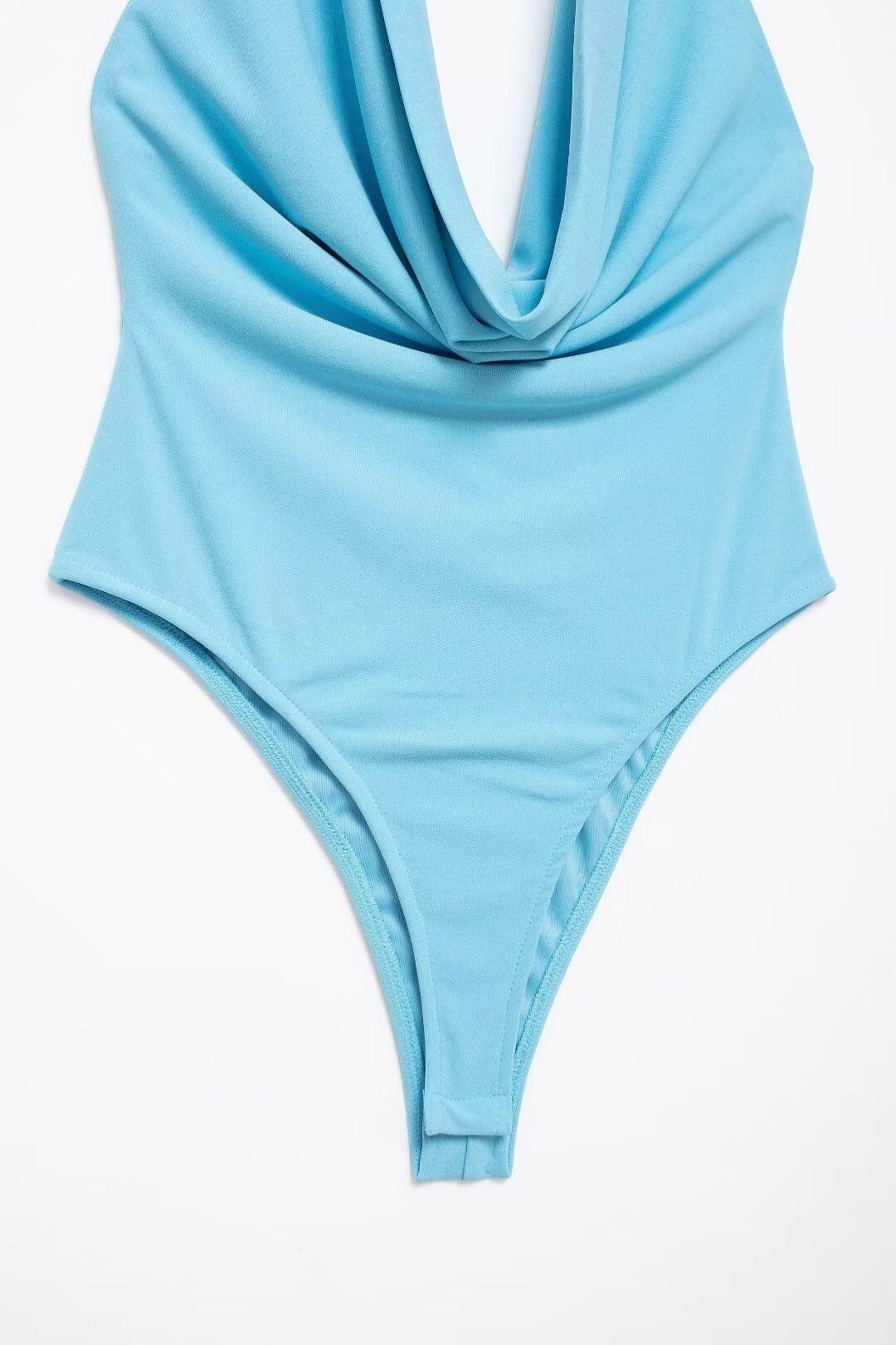 Pleated Halter Neck Bodysuit Skirt