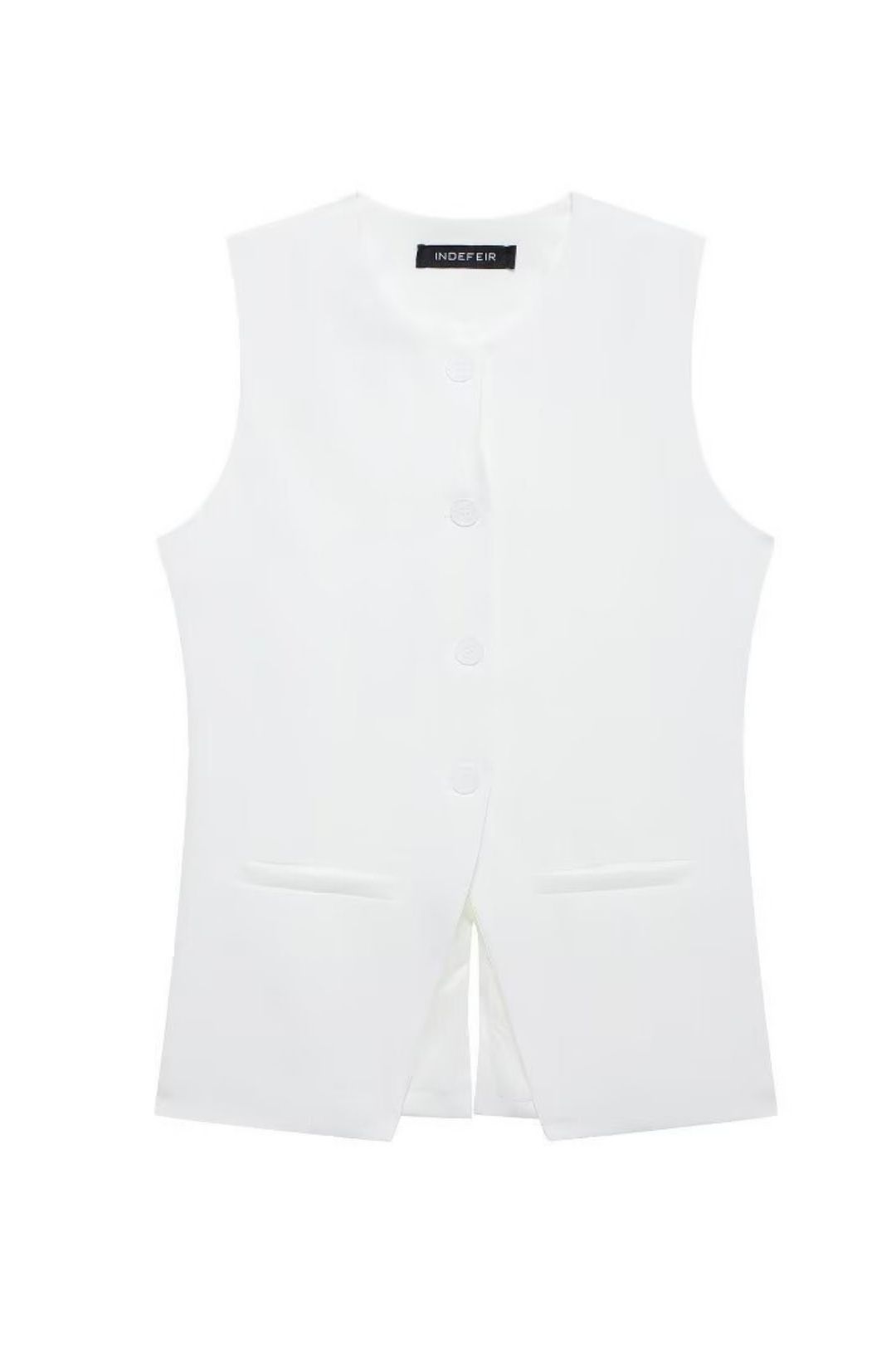 Solid Color Sleeveless Suit Vest High Waist Casual Shorts Set