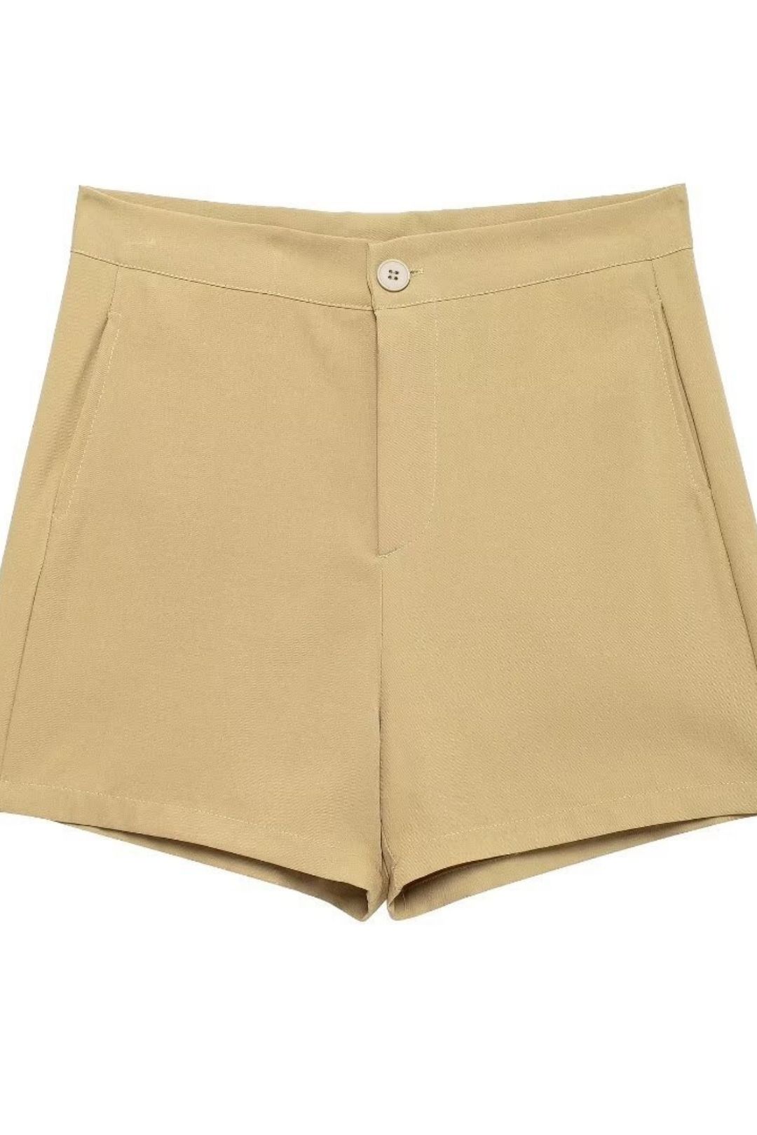 Solid Color Sleeveless Suit Vest High Waist Casual Shorts Set