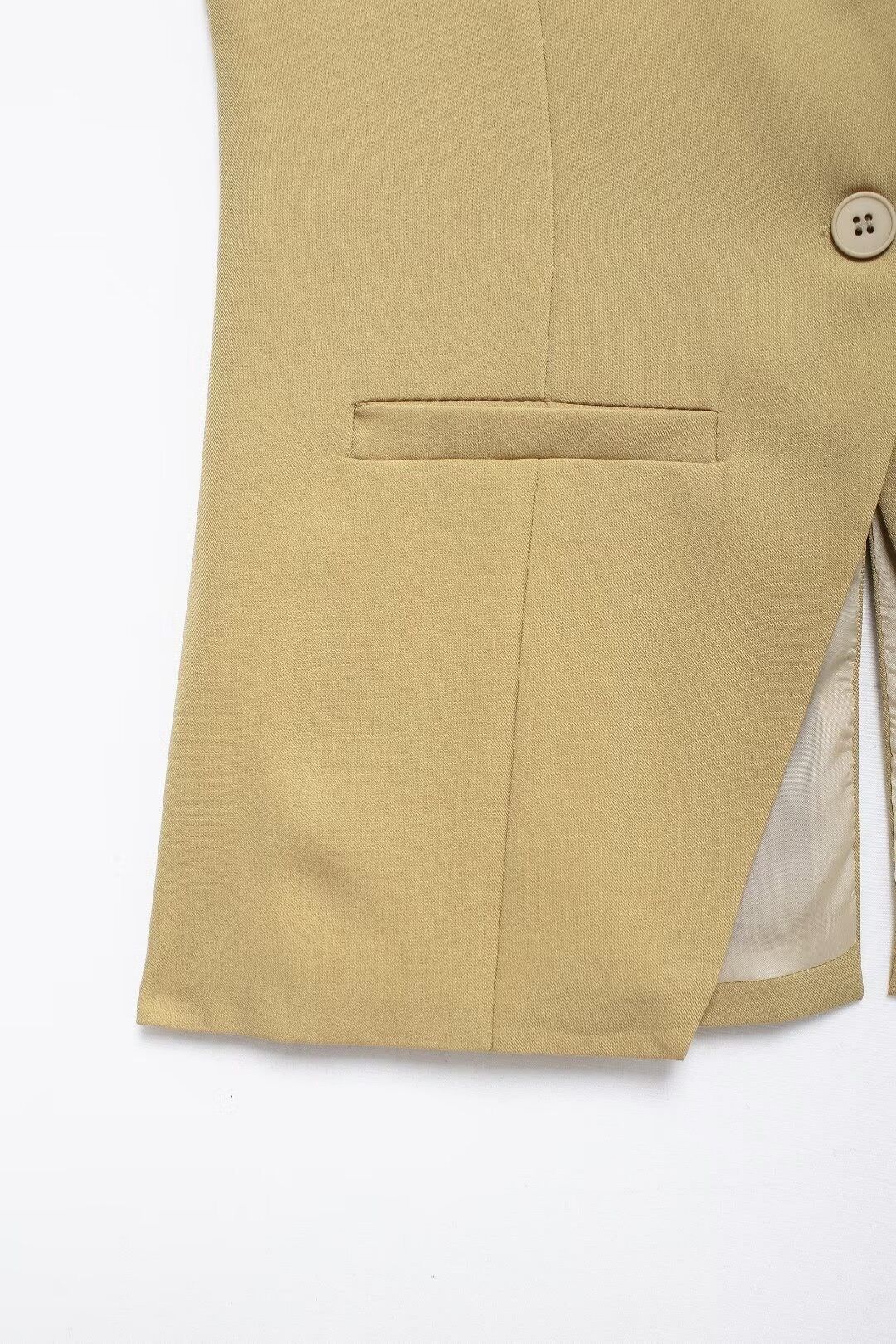 Solid Color Sleeveless Suit Vest High Waist Casual Shorts Set