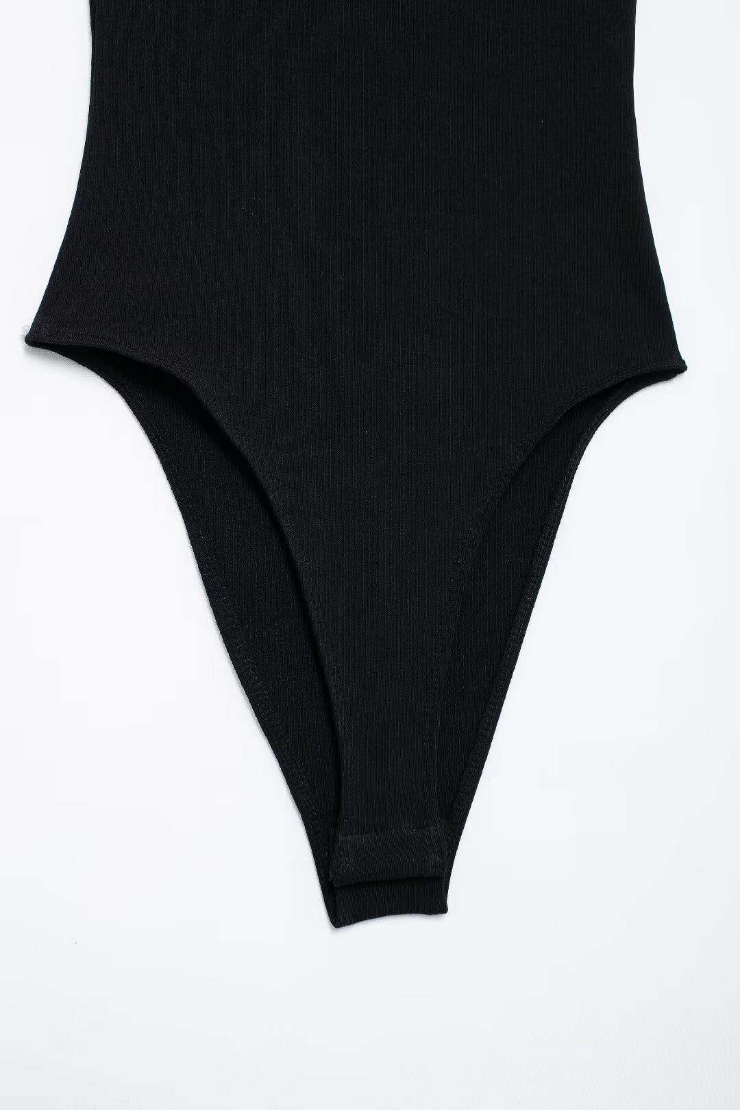 Solid Color Casual Simple Slim Ribbed Bodysuit