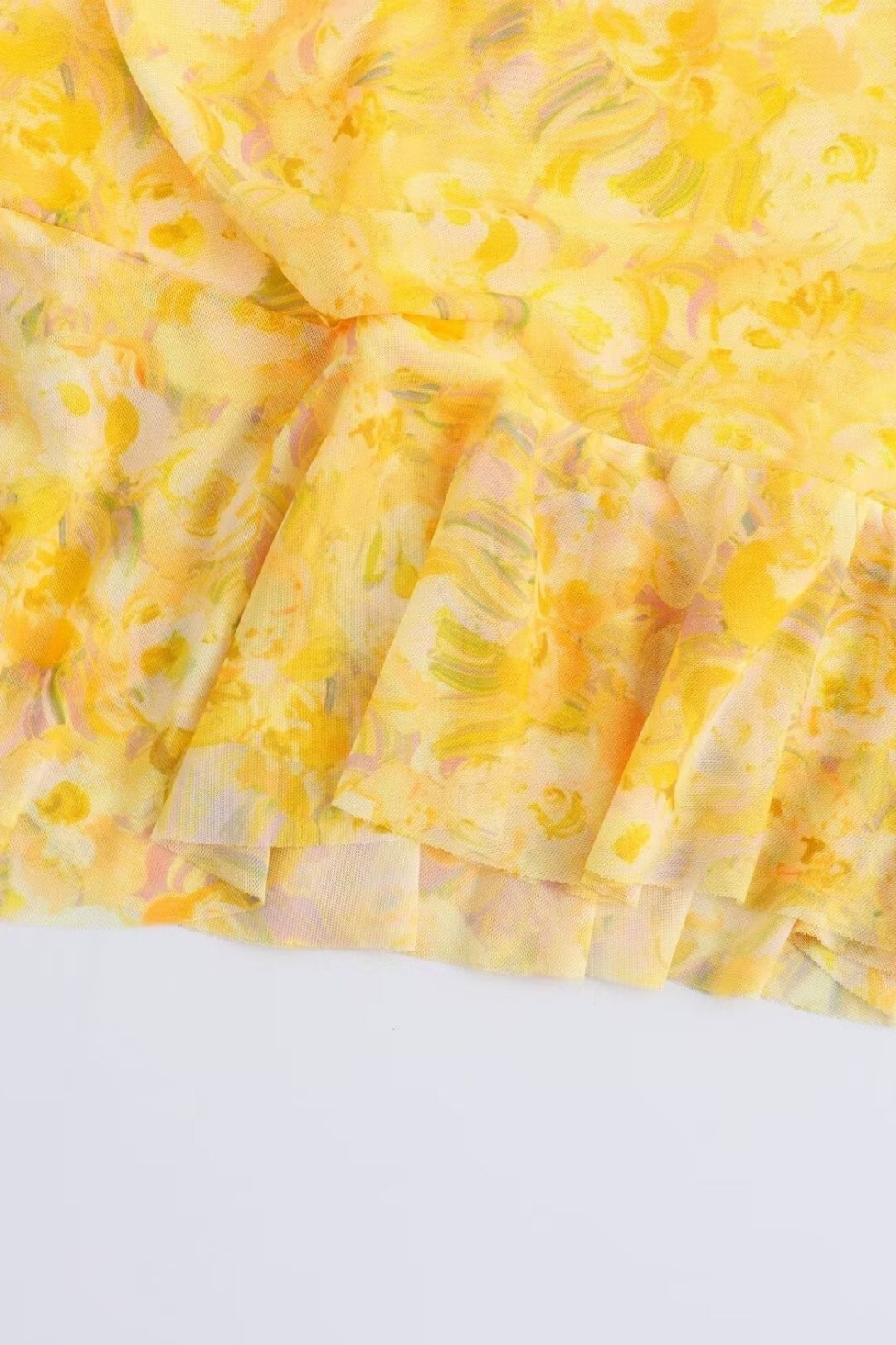 Solid Color Silk Screen Print V-Neck Loose Dress