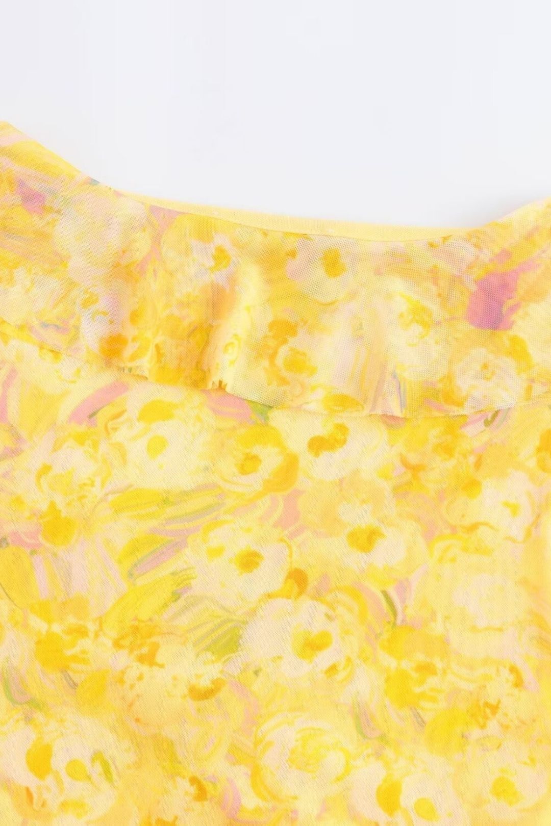 Solid Color Silk Screen Print V-Neck Loose Dress