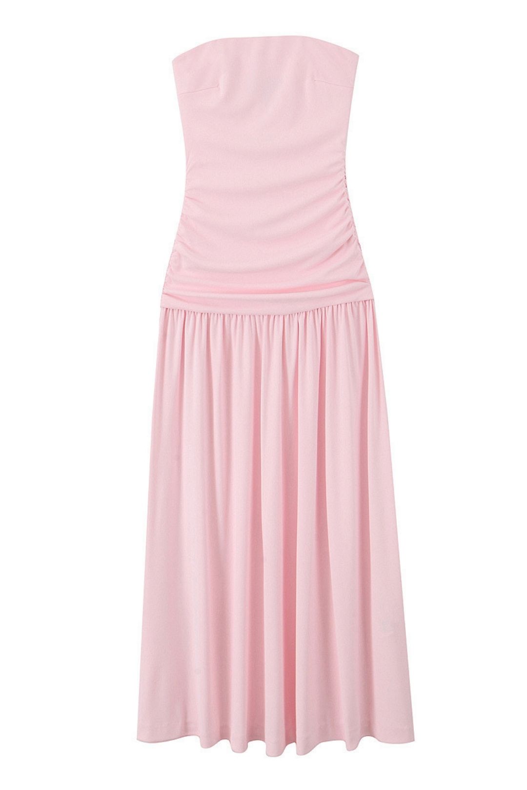 Pleated Tube Top Sleeveless Long Dress