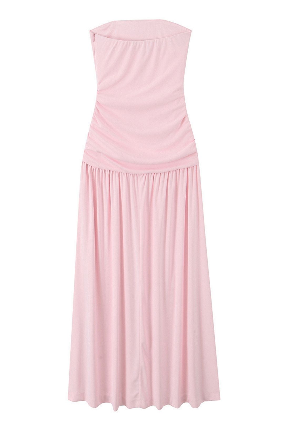 Pleated Tube Top Sleeveless Long Dress