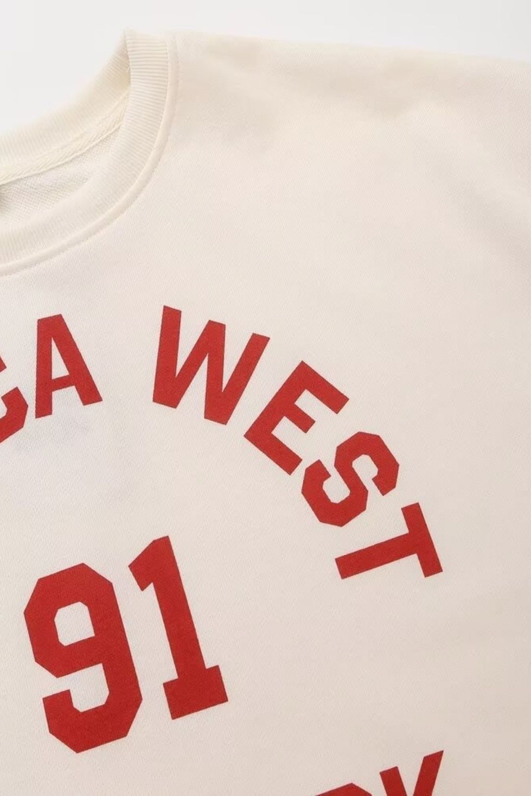 Printed Flannel Round Neck Sweatshirt