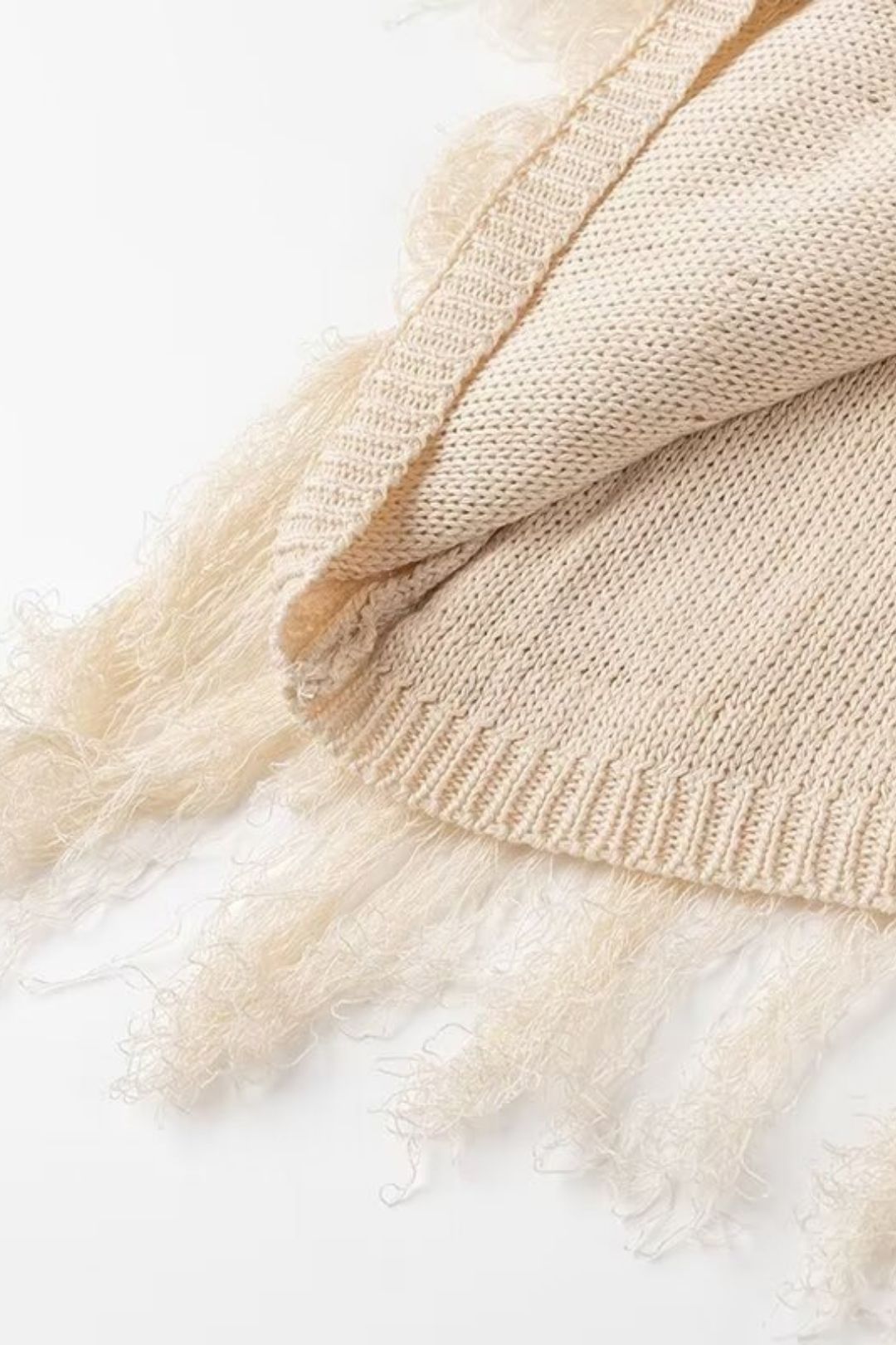 Solid Color Tassel Hollow Knit Round Neck Sleeveless Dress