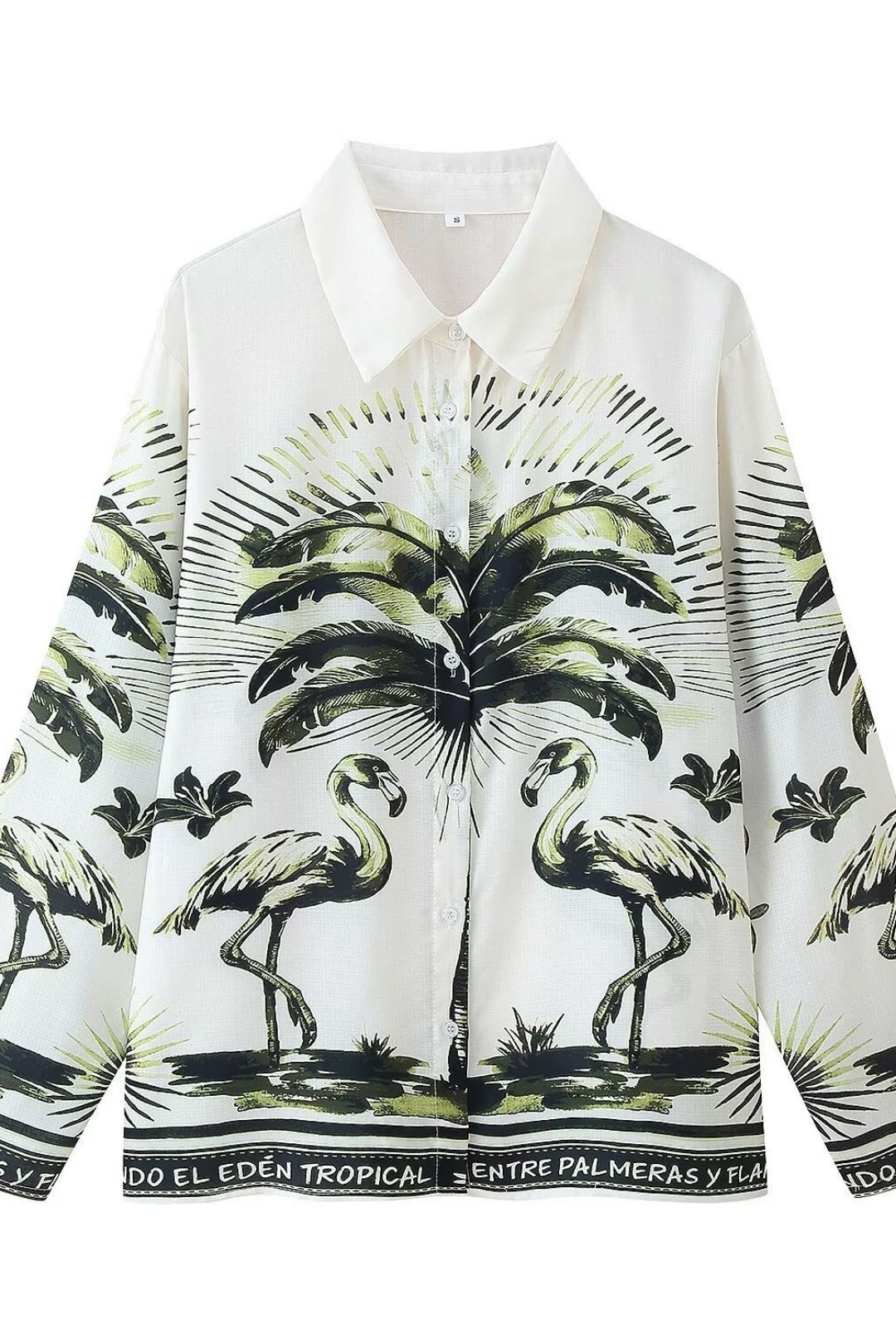 Long Sleeve Lapel Positioning Print Linen Shirt Casual Shorts