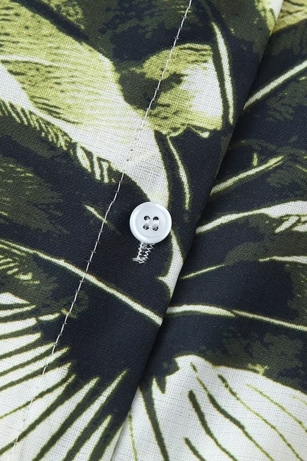 Long Sleeve Lapel Positioning Print Linen Shirt Casual Shorts