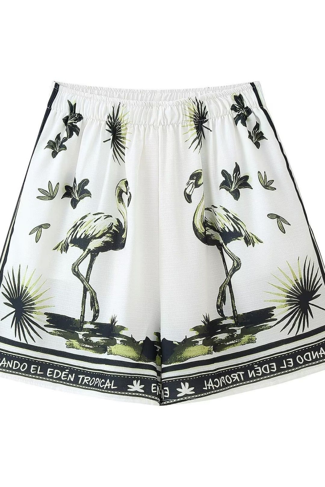 Long Sleeve Lapel Positioning Print Linen Shirt Casual Shorts