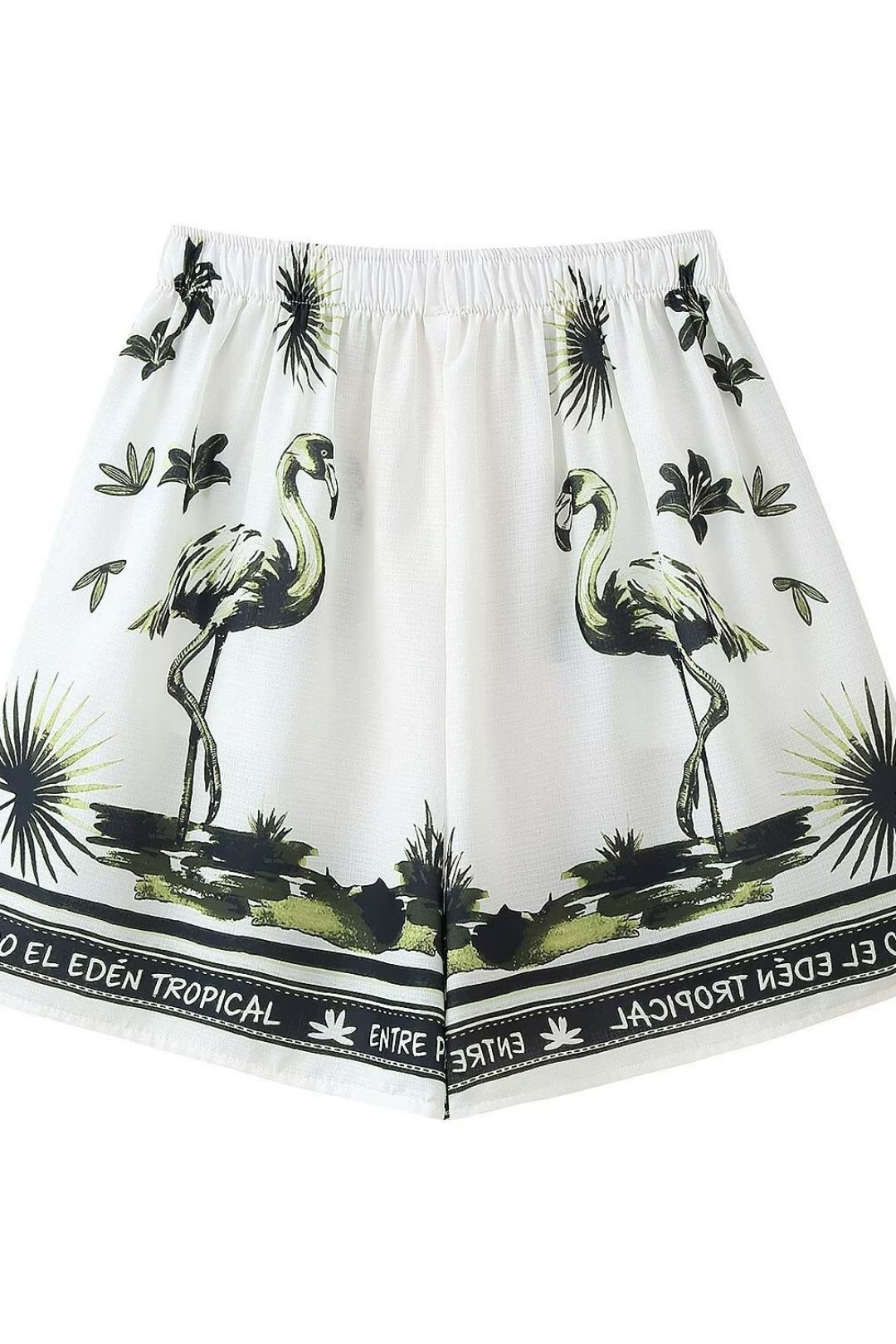 Long Sleeve Lapel Positioning Print Linen Shirt Casual Shorts