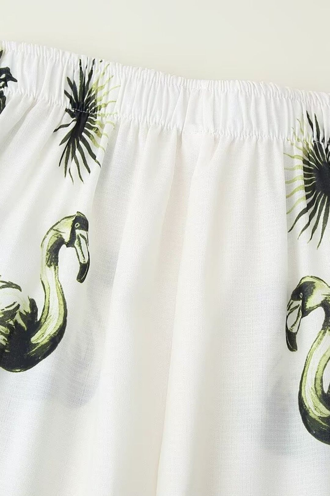 Long Sleeve Lapel Positioning Print Linen Shirt Casual Shorts