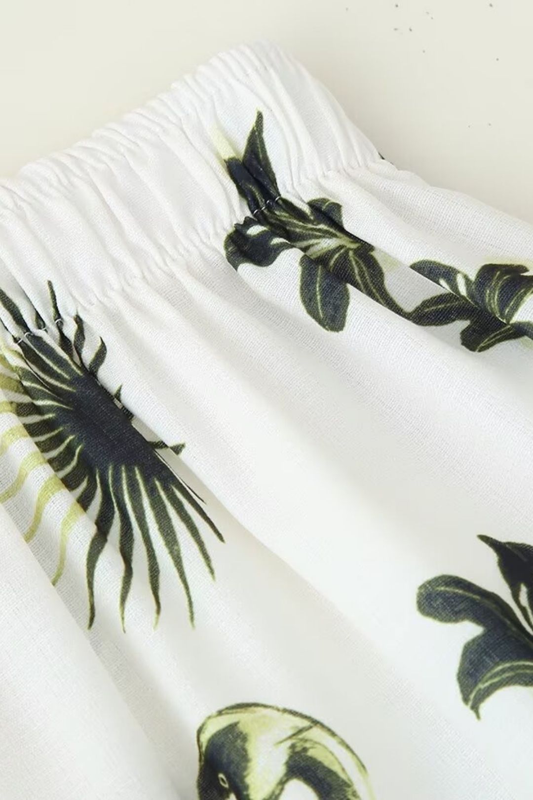 Long Sleeve Lapel Positioning Print Linen Shirt Casual Shorts